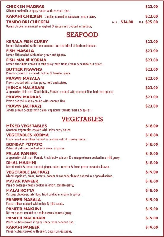 Seafood Dine In