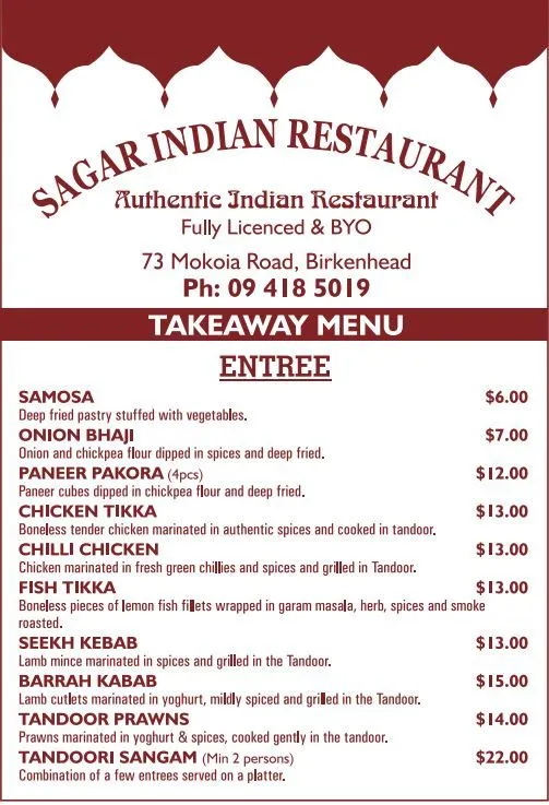 Takeaway Menu